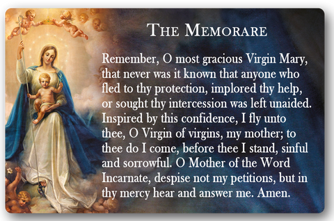 The Memorare Prayer Card