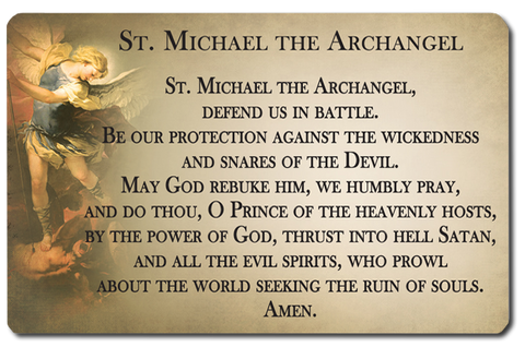 St. Michael the Archangel Card with Guardian Angel Prayer (Donation for US Military)