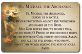 St. Michael the Archangel Card with Guardian Angel Prayer