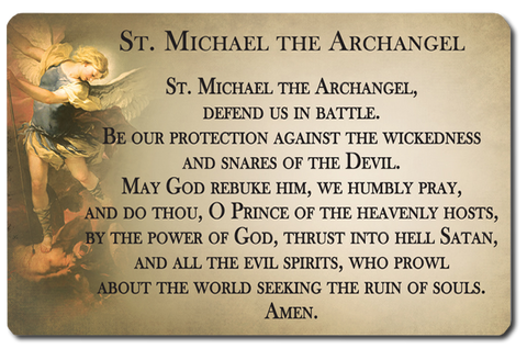 St. Michael the Archangel Card with Guardian Angel Prayer